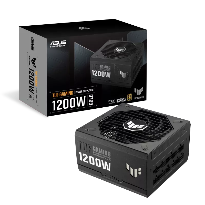ASUS TUF Gaming 1200W Fully Modular Power Supply, 80 Plus Gold Certification, ATX12V, 135mm Axial Tech Fan Black ASUS TUF Gaming 1200W Fully Modular Power Supply, 80 Plus Gold Certification, ATX12V, 135mm Axial Tech Fan Black